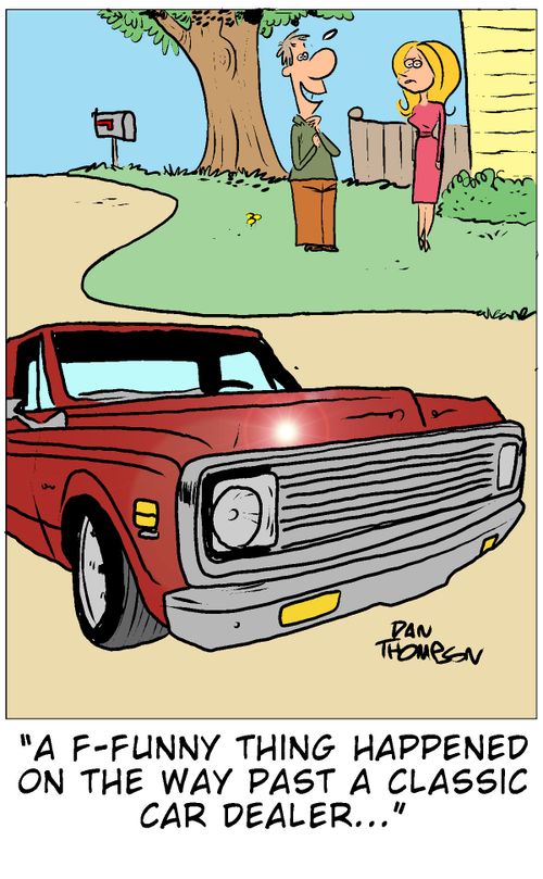 'A f-funny thing happened on the way past a classic car dealer...'