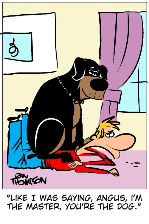 'Like I was saying, Angus, I'm the master, you're the dog.'