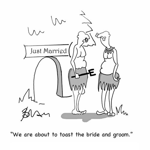 'We are about to toast the bride and groom.'