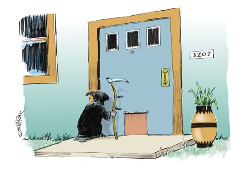 At death's door