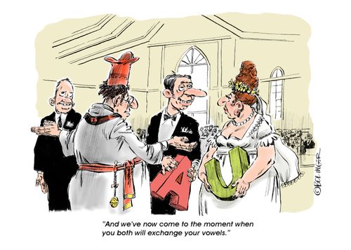 'And we've now come to the moment when you both will exchange your vowels.'