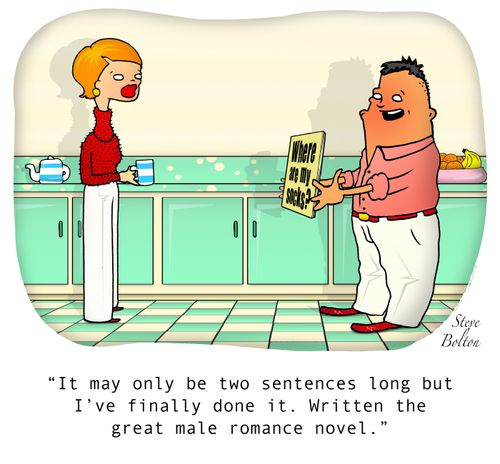 "It may only be two sentences long but I've finally done it. Written the great male romance novel."