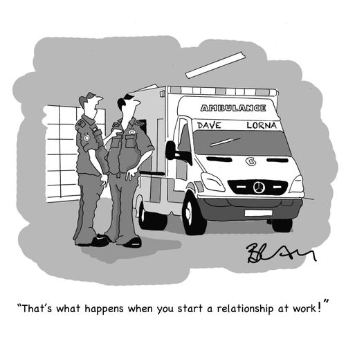 "That's what happens when you start a relationship at work!"
