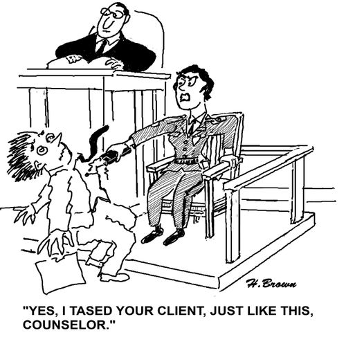 'Yes, I tased your client, just like this, counselor.'