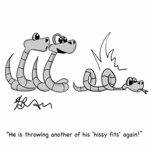 "He is throwing another of his 'hissy fits' again!"