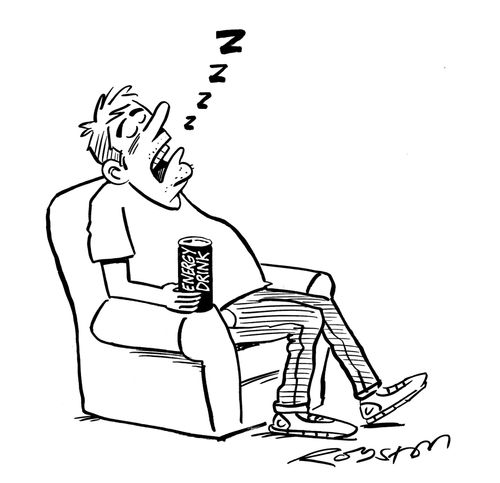 Man dozes off with "Energy Drink"