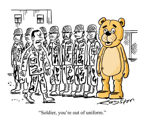 "Soldier, you're out of uniform ..."