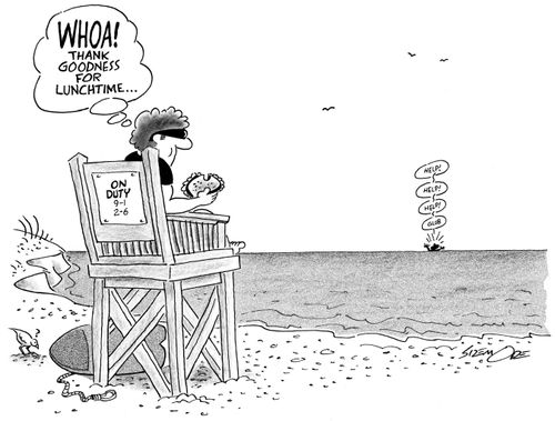 'Whoa! Thank goodness for lunchtime . . .'