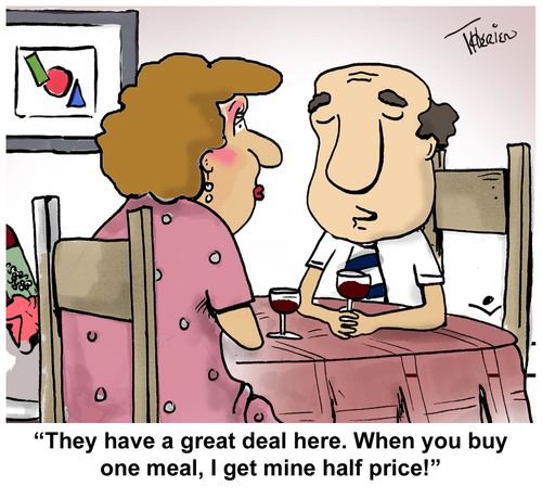 "They have a great deal here. When you buy one meal, I get mine half price!"