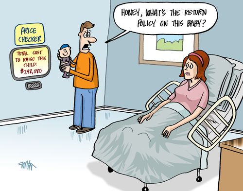 'Honey, what's the return policy on this baby?'