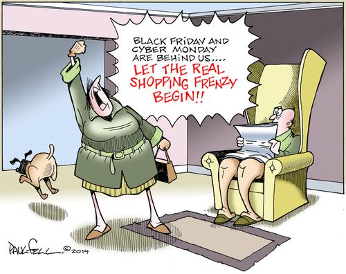 'Black Friday and cyber Monday are behind us...Let the real shopping frenzy begin!!'