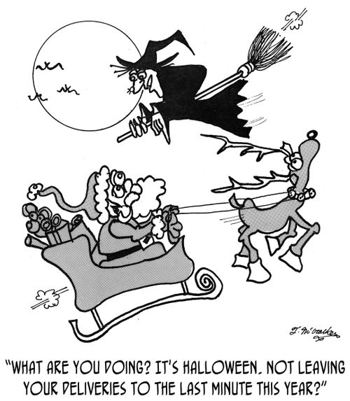 "What are you doing? It's Halloween. Not leaving your deliveries to the last minute this year?"
