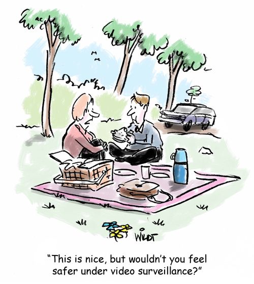 "This is nice. But wouldn't you feel safer under video surveillance?"