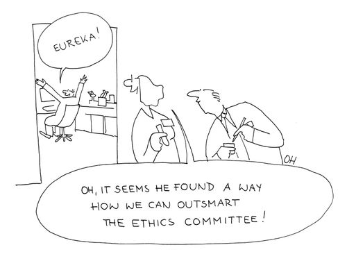 'Oh, it seems he found a way how we can outsmart the ethics committee!'