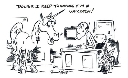 "Doctor, I keep thinking I'm a unicorn."