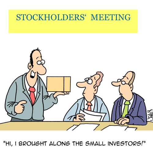 'Hi, I brought along the small investors!'
