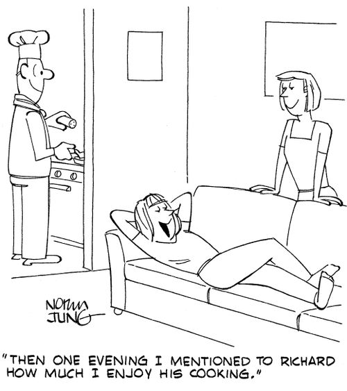 "Then one evening I mentioned to Richard how much I enjoy his cooking."