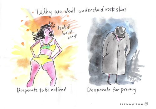Why we don't understand rock stars: Desperate to be noticed...Desperate for privacy.