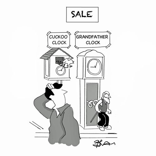 Cuckoo Clock and Grandfather Clock.