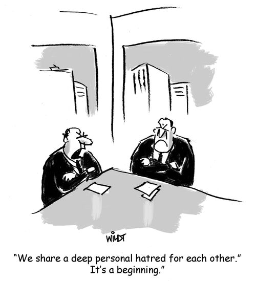 "We share a deep personal hatred for each other. It's a beginning."