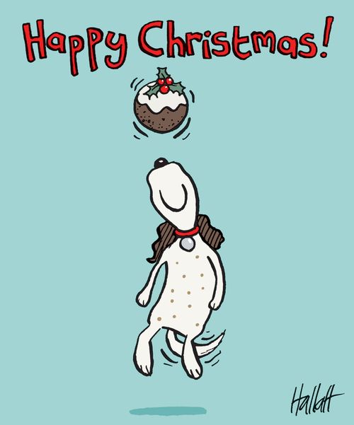 Happy Christmas Pudding and Dog