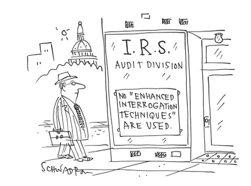 I.R.S. Audit Division: No 'Enhanced Interrogation Techniques' are used.