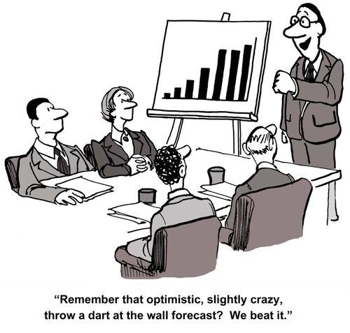 "Remember that optimistic, slightly crazy, throw a dart at the wall forecast? We beat it."