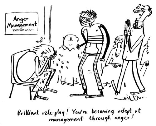 "Brilliant role-play! You're becoming adept at management through anger!"