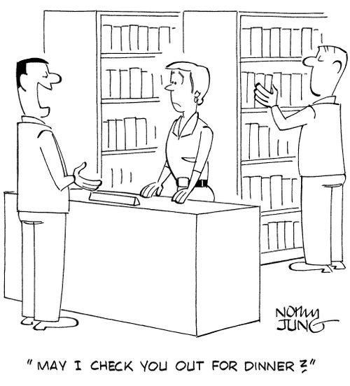 "May I check you out for dinner?"