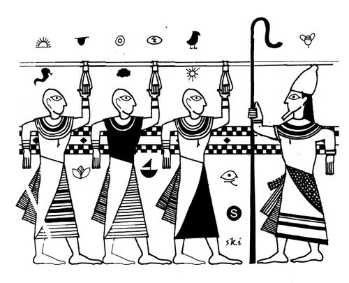 Ancient Egyptians on the subway. 