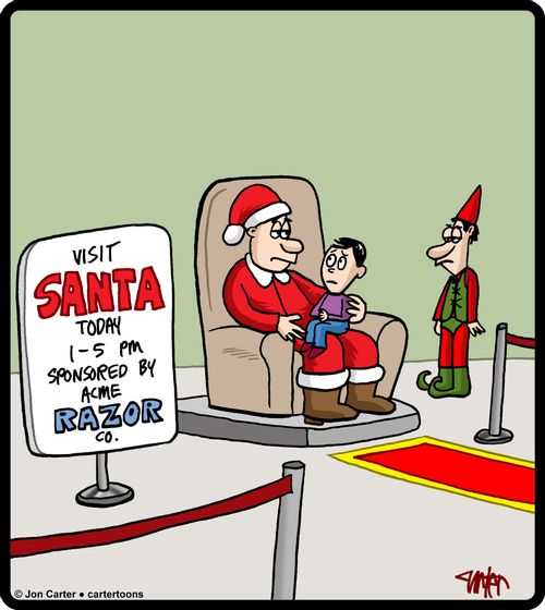 Visit Santa today...sponsored by Acme Razor Company