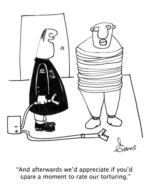 'And afterwards we'd appreciate if you'd spare a moment to rate our torturing."