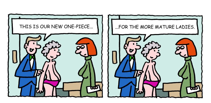 "This is our new one-piece for the more mature ladies."