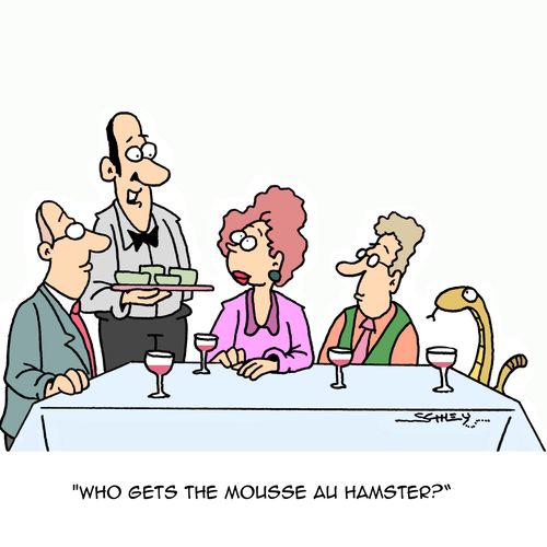 "Who gets the Mousse Au Hamster?"