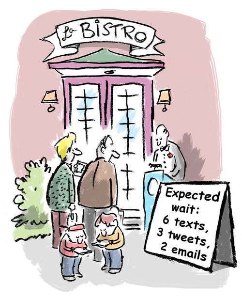 Expected Wait: 6 Texts, 3 Tweets, 2 Emails.