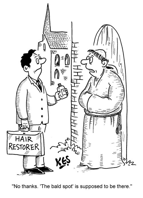 "No thanks. 'The bald spot' is supposed to be there."