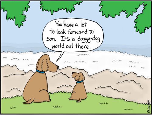 "You have a lot to look forward to son. It's a doggy-dog world out there."