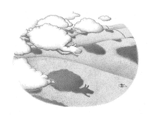 Cloud making funny shadow on the ground.