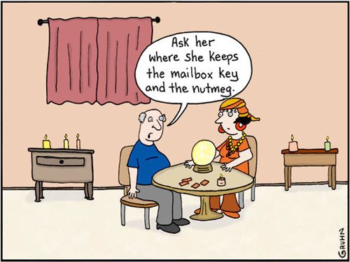 "Ask her where she keeps the mailbox key and the nutmeg."