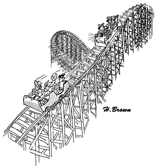 Rollercoaster police chase.