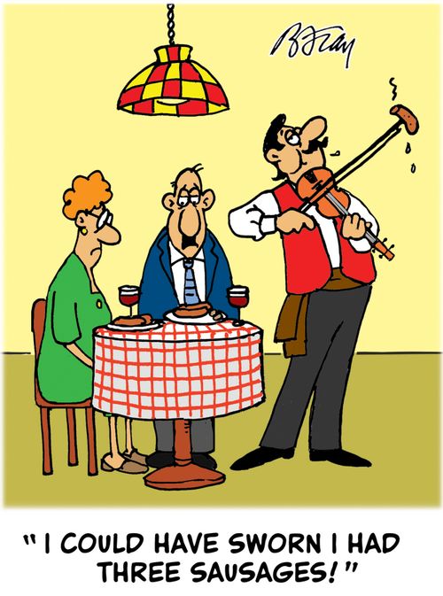 "I could have sworn I had three sausages!"