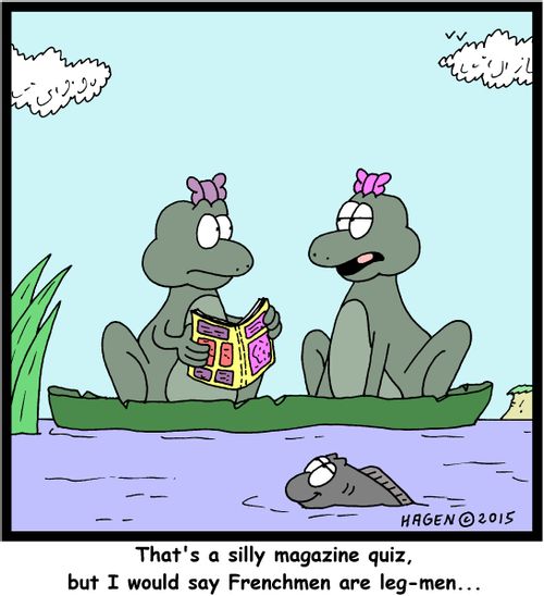 "That's a silly magazine quiz, but I would say Frenchmen are leg-men..."