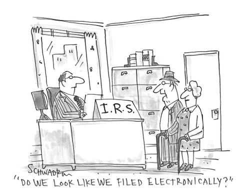 "Do we look like we filed electronically?"