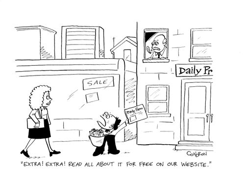 "Extra!  Extra!  Read all about it for free on our website."