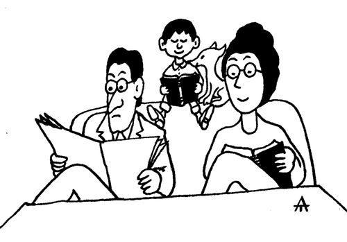 Family of readers.