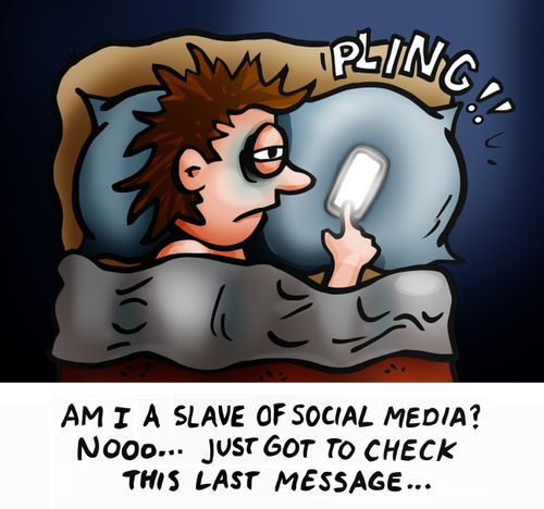 "Am I a slave of social media? Nooo.....Just got to check this last message..."