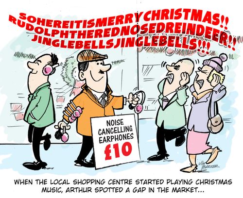 "When the local shopping centre started playing Christmas music, Arthur spotted a gap in the market..."