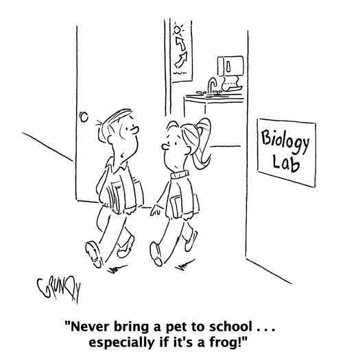 "Never bring a pet to school . . . especially if it's a frog!"