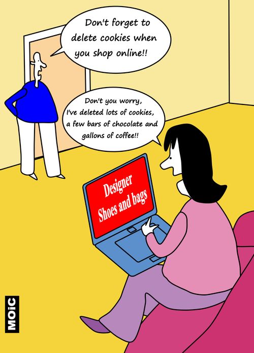 'Don't forget to delete cookies when you shop online!!"