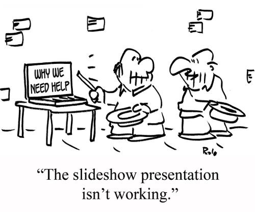 "The slideshow presentation isn't working."
